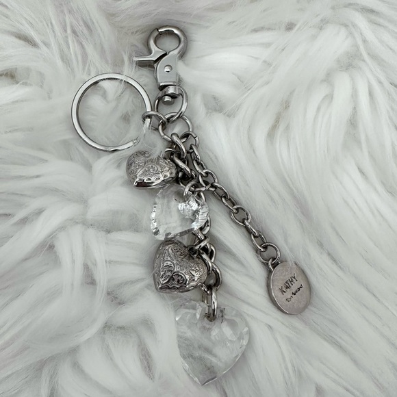 KATHY Van Zeeland Silver Tone Heart Key chain - Picture 1 of 4